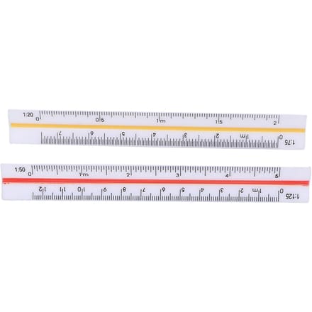 2 Stuks Architectonische Liniaal Set Plastic Kleine Schaal Zak Mini voor Ingenieur Architecten Engineering white