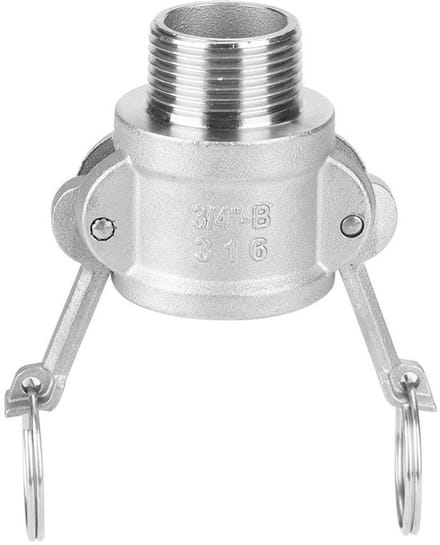 Allecto - Vuilnispompadapter - Slangconnector - Roestvrij staal