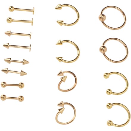 Ensemble de clous de nez Acier Inoxydable Exquis Formes Différentes Sûr Lissage Surfaces Polies Nez or