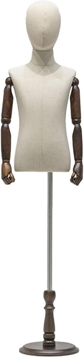Kinder Paspop - Etalagepop Kinderen - Kleding Presenteren - Verstelbare Hoogte - 93-140 cm - Beige