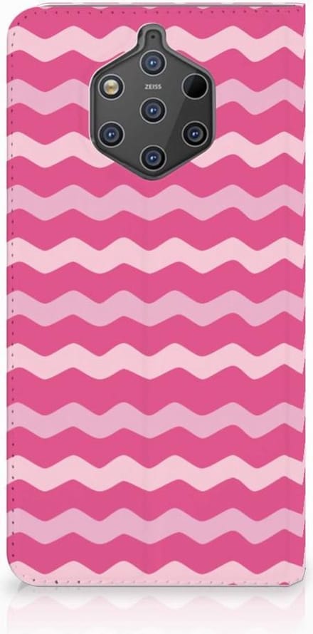 Nokia 9 PureView Hoesje met Magneet Waves Pink
