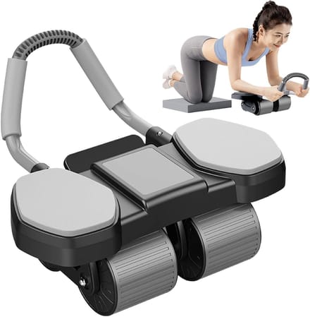 Buikspierwiel - Ab Roller - Kracht Trainen - Vierwiel Stabiliteit - 45x40x24cm - Zwart
