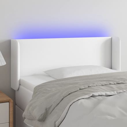 vidaXL - Hoofdbord - LED - 103x16x78/88 - cm - kunstleer - wit
