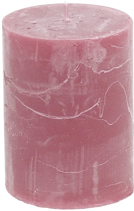 Effen gekleurde kaarsen antiek roze 60x80mm 4st, 4 Stück