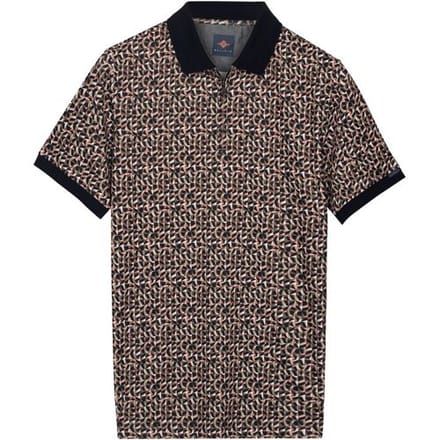 Baileys Polo Half Zip Allover Mosaic Pattern Taupe / male