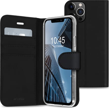 Accezz Hoesje - Geschikt voor Apple iPhone 13 Pro - Wallet Softcase Bookcase - Zwart