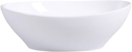 COSTWAY Ronde waskom, waskom, keramische waskom met hoge zijde, wit
