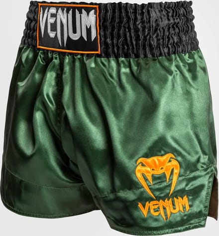 Venum Classic Muay Thai Shorts Groen Zwart Goud - S