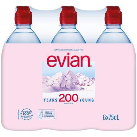 Evian Natuurlijk Mineraalwater - 6 x 750 ml