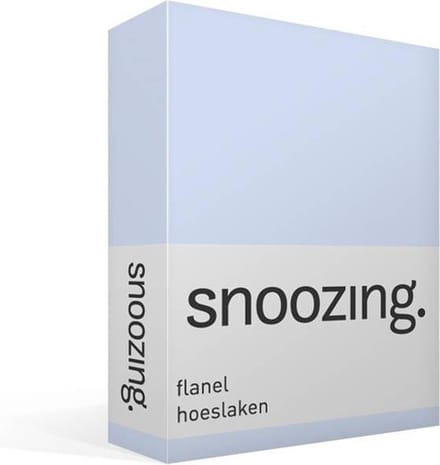 Snoozing - Flanel - Hoeslaken - Eenpersoons - 70x200 cm - Hemel