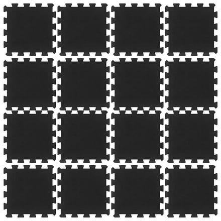 vidaXL - Rubbertegels - 16 - st - 16 - mm - 30x30 - cm - zwart