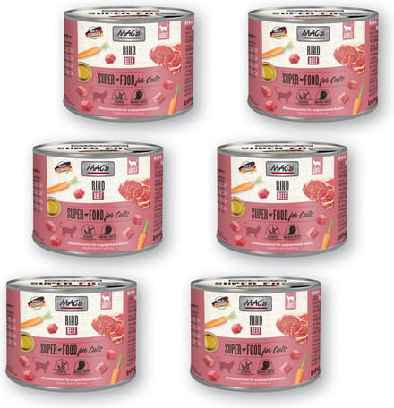 MAC’s Kattenvoer Natvoer Blik 95,8% Rundvlees 6 x 200g