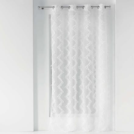 Glasgordijn 140 x 240 cm Zigzag Wit