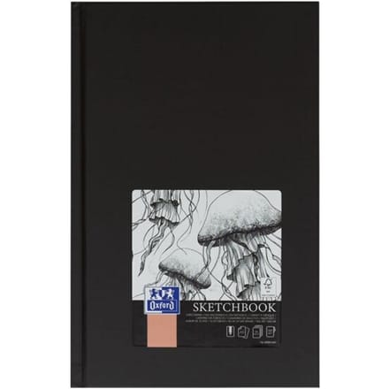 Oxford schetsboek - A5 - 96 vel - 100g papier - harde kaft - zwart