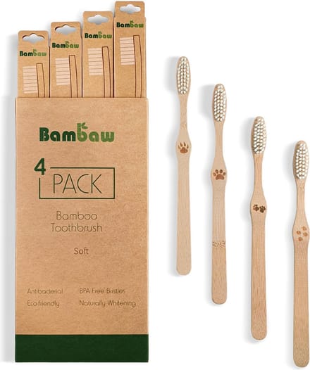 Bamboe Tandenborstel | Zacht | 4 Stuks | Bambaw
