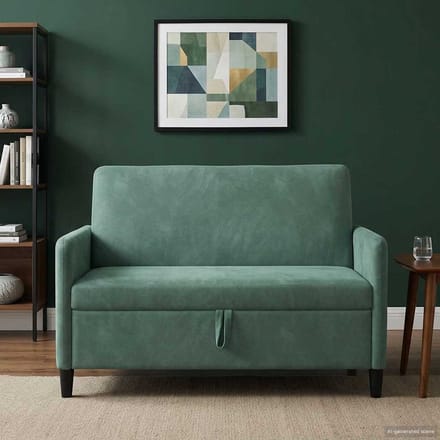 vidaXL Bank met opslag Zeegroen 122 x 78 x 87 cm Polyester