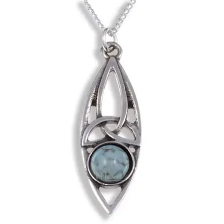 "Wonder ovaal knoop turquoise" hanger(MPP289T)