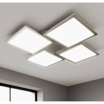 Lucande LED plafondlamp Ilira, 4-lamps, zilver, CCT, dimbaar