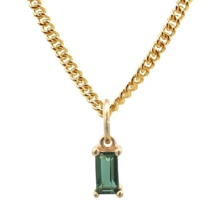 Lauren Sterk Amsterdam - ketting groene kwarts - baguette - verguld - extra coating