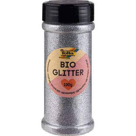 Bio glitter, 100g - Zilver
