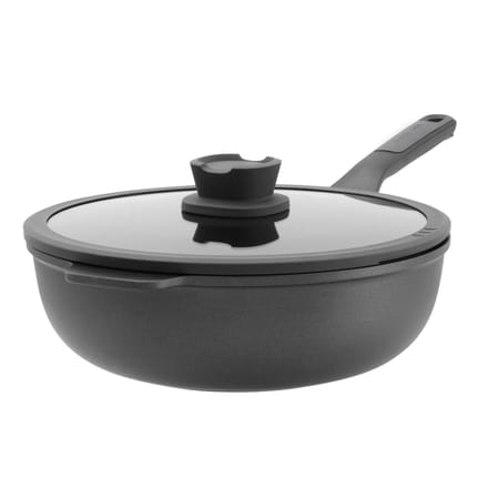LEO Wok antikleef met deksel Stone+ - Ø 28cm - Grijs - PFAS-vrij