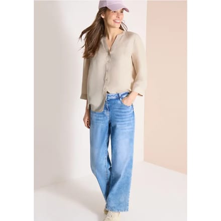 3/4 mouw blouse van linnenmix