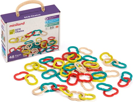 MINILAND Mijn Eerste Ketting - 24X19X8Cm - Schakel 7Cm - 48 Delen - 2 Jaar