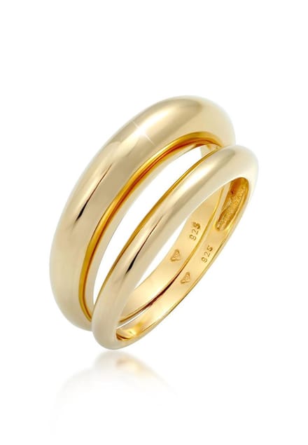 Elli PREMIUM - Ring - Dames Ring Set Basic Chunky Trend Blogger in 925 Sterling Zilver - Dames