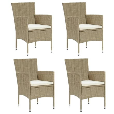vidaXL - Tuinstoelen - 4 - st - poly - rattan - beige
