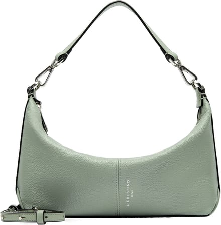 LIEBESKIND BERLIN Leren Schoudertas Paris 4 Small Pebble Hobo Opal Green Mintgroen