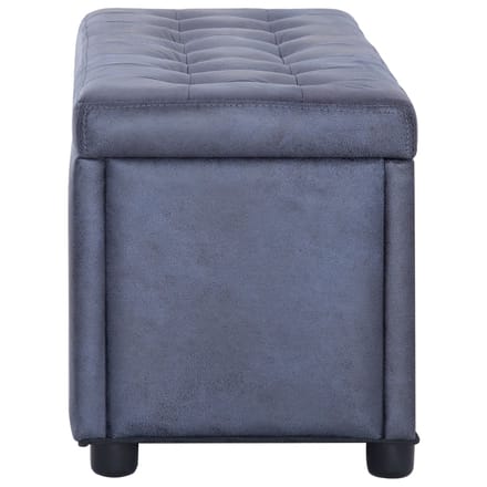 vidaXL - Opberghocker - 87,5 - cm - kunstsuède - grijs