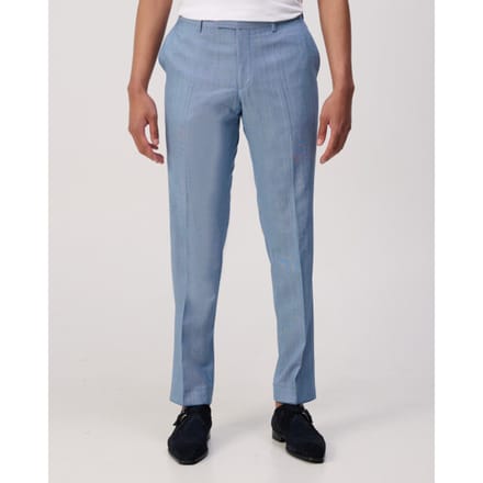 Pantalon van scheerwolmix met vouwlijnen