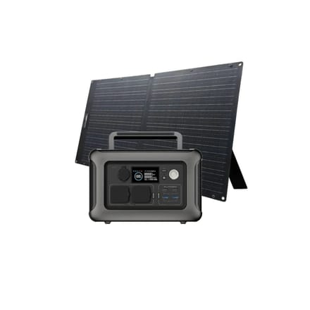 ALLPOWERS Solar Generator Kit 600W (R600 + SOLAX SE100 100W Solar Panel) - R600-Black +  SOLAX SE100 100W Solar Panel