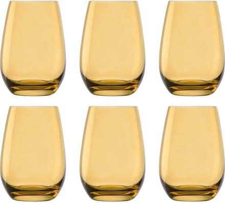 Set van 6 - Waterglazen 465 ml - ELEMENTS - Gekleurde Drinkglazen, amber