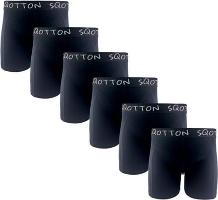 Heren boxershorts - SQOTTON® - 6 stuks - Basic/Zwart - Maat M