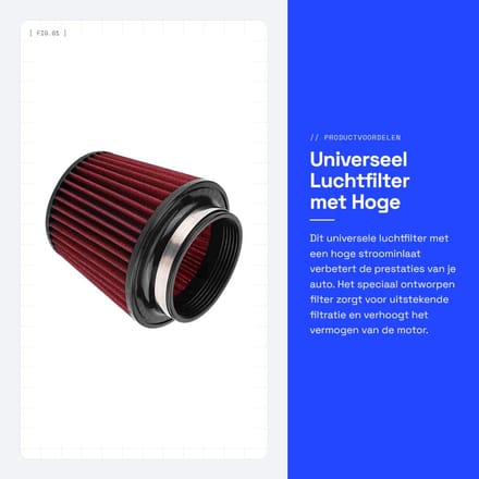 Dailygoods - Universeel Luchtfilter met Hoge Stroominlaat voor Auto's