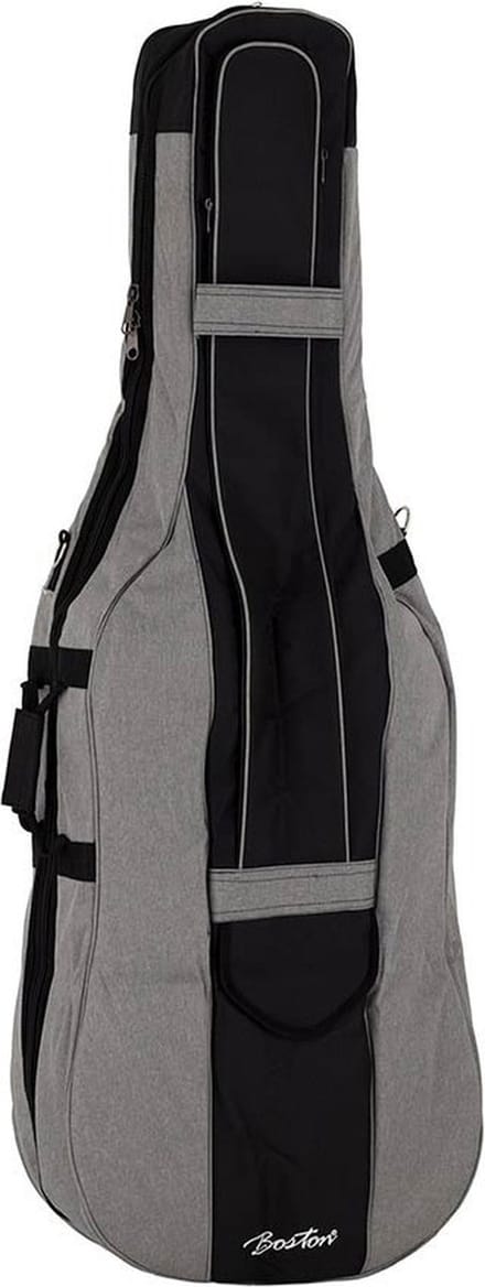 Boston CT-112-GR cello bag 1/2 light grey, 19 mm. padded, 2 straps, various pockets