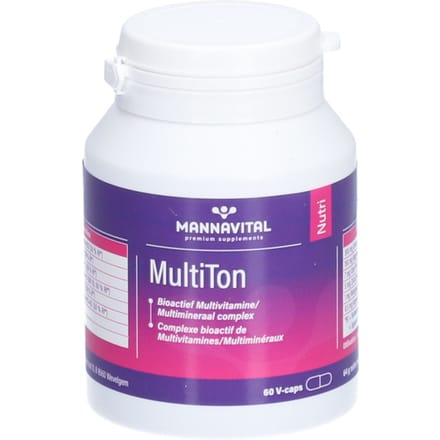 MannaVital MultiTon - Bioactief Multivitamine/Multimineraal complex - 60 V-caps