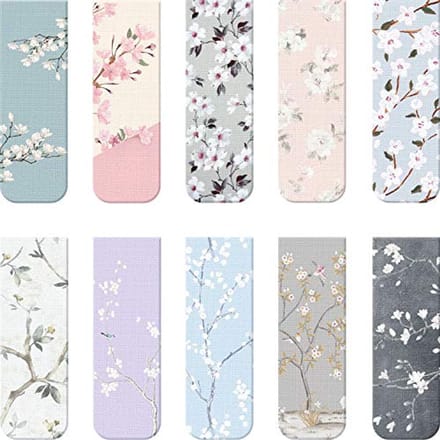 Omgoods - Set van 10 Magnetische Boekenleggers met Floral Ontwerp