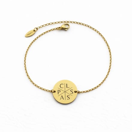 Munt Armband met 6 Initialen Goud