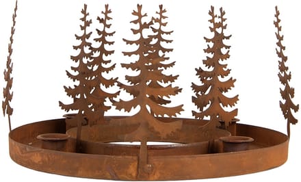 Clayre & Eef Kandelaar Kerstbomen Bruin Metaal