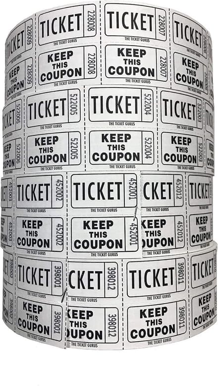 Loterij Tickets Set - 4 Rollen met 8000 Dubbele Trekking Tickets