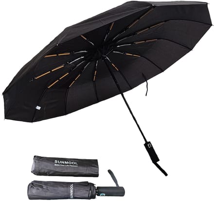 SUNMOOL Storm Paraplu Opvouwbaar - Automatisch Uitklapbaar - Ø 105 cm - Zwart
