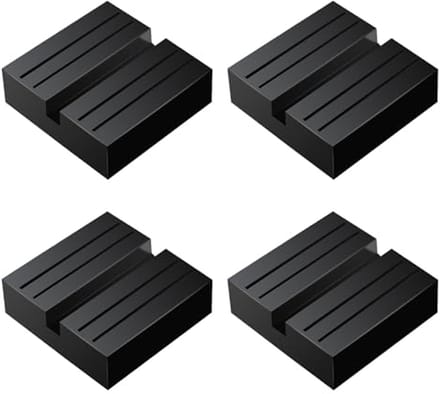 4 Stuks Gegroefde Rubberen Kriksteun voor Auto - Universele Bescherming voor Krikstandaards