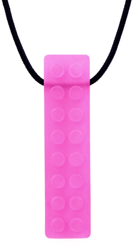 Ark Therapeutics kauwsieraad speelgoed Brick Stick ketting roze.