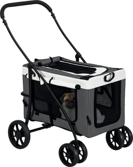 PawHut - Hondenbuggy - inklapbaar - afneembare mand - met ritssluiting