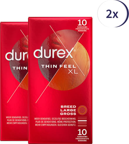 Durex Condooms Thin Feel XL 10st - 2 Stuks - Voordeelverpakking