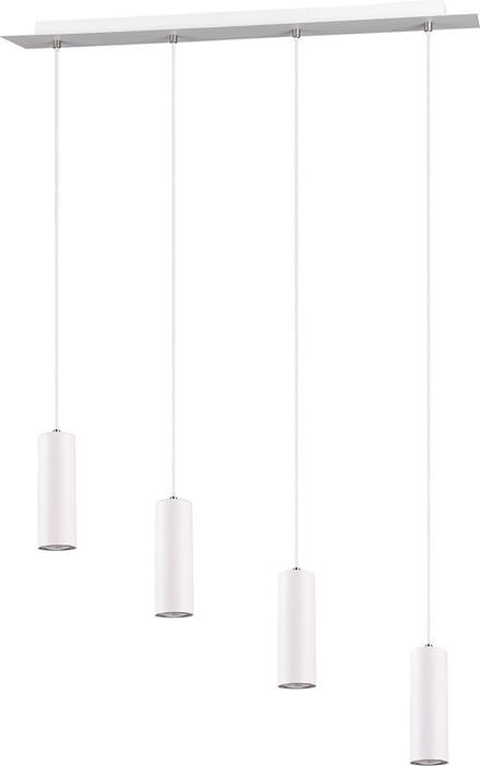 LED Hanglamp - Trion Mary - GU10 Fitting - 4-lichts - Rechthoek - Mat Wit - Aluminium