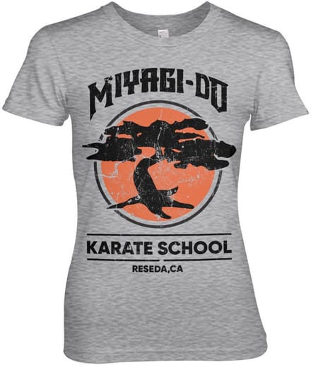 Cobra Kai Miyagi-Do Karate School Girly Tee dames-T-shirt, heather-grijs