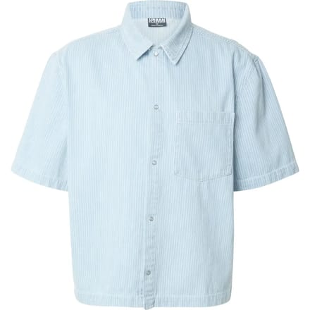 Urban Classics - Pinstriped Casual Denim Overhemd - M - Blauw